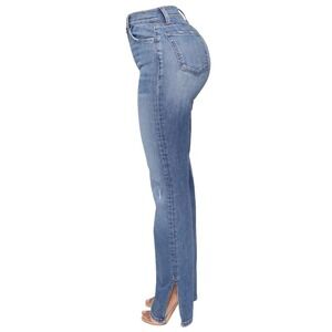 Fashion Nova Women's Killing Em Softly Side Split Blue Jeans Size 14 NWT